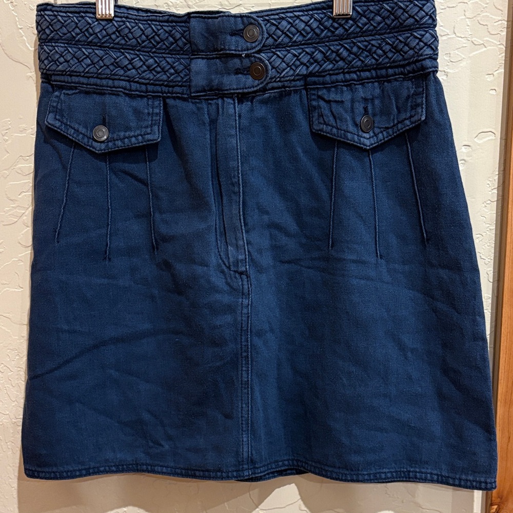 Free People Denim Skirt with Embossed Waist Size 8 firm
